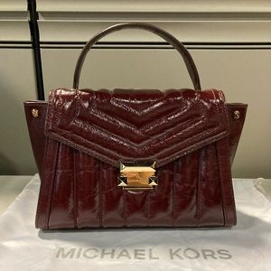 Michael Kors Burgundy Leather Satchel in Duster Bag NEW